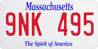 MA license plate 9NK495