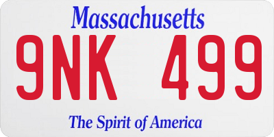 MA license plate 9NK499