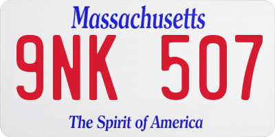 MA license plate 9NK507