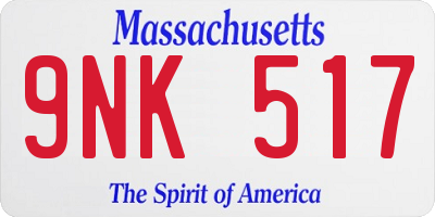 MA license plate 9NK517