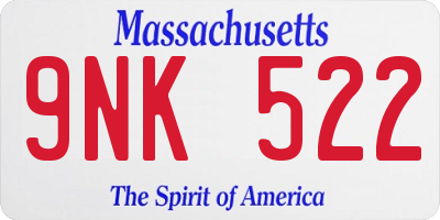 MA license plate 9NK522