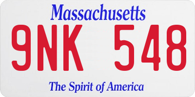 MA license plate 9NK548