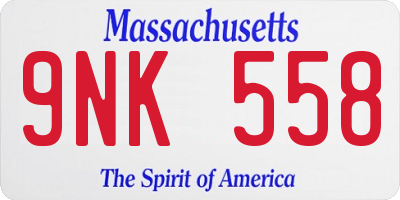 MA license plate 9NK558