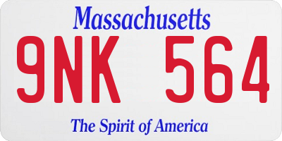 MA license plate 9NK564