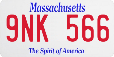 MA license plate 9NK566