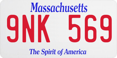 MA license plate 9NK569