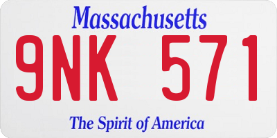 MA license plate 9NK571