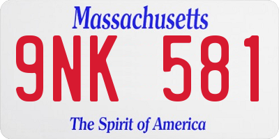 MA license plate 9NK581