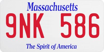 MA license plate 9NK586