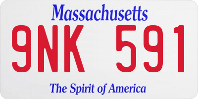 MA license plate 9NK591