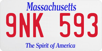 MA license plate 9NK593