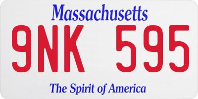 MA license plate 9NK595