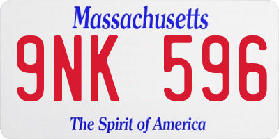 MA license plate 9NK596