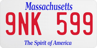 MA license plate 9NK599