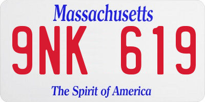 MA license plate 9NK619