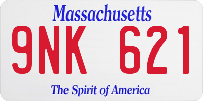 MA license plate 9NK621