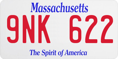 MA license plate 9NK622