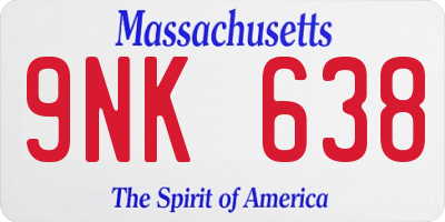 MA license plate 9NK638