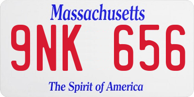MA license plate 9NK656