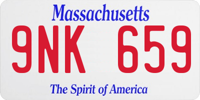 MA license plate 9NK659