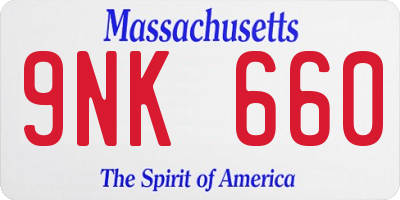 MA license plate 9NK660