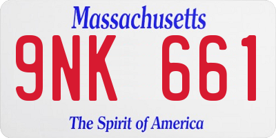 MA license plate 9NK661