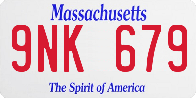 MA license plate 9NK679