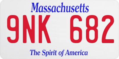 MA license plate 9NK682