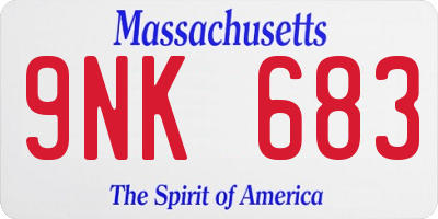 MA license plate 9NK683