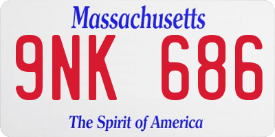MA license plate 9NK686