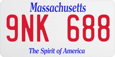 MA license plate 9NK688