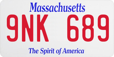 MA license plate 9NK689