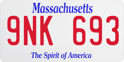MA license plate 9NK693