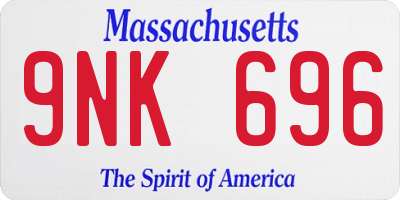 MA license plate 9NK696