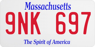 MA license plate 9NK697