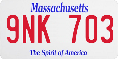 MA license plate 9NK703