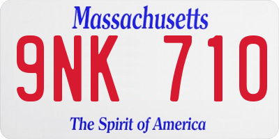 MA license plate 9NK710