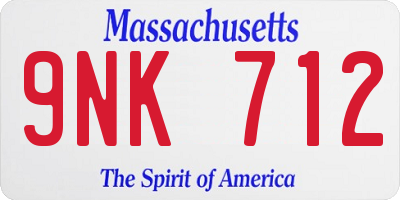 MA license plate 9NK712