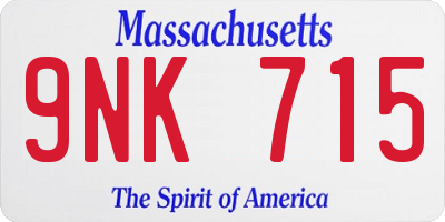MA license plate 9NK715