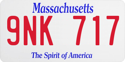 MA license plate 9NK717