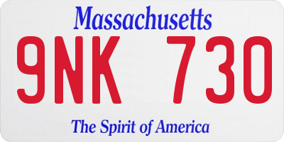 MA license plate 9NK730