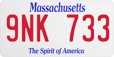 MA license plate 9NK733
