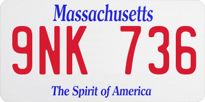MA license plate 9NK736