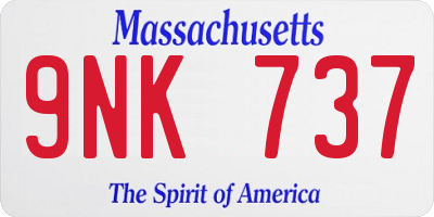 MA license plate 9NK737