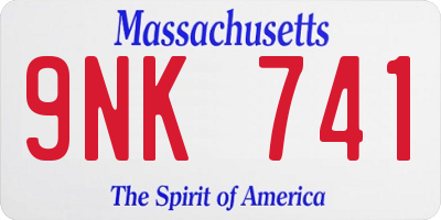 MA license plate 9NK741