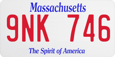 MA license plate 9NK746