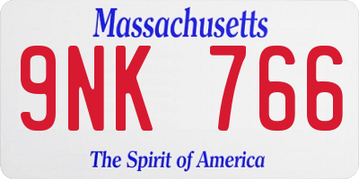 MA license plate 9NK766