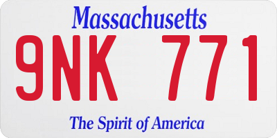 MA license plate 9NK771