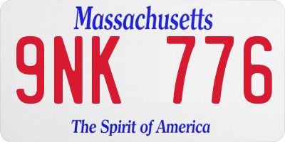 MA license plate 9NK776