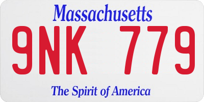 MA license plate 9NK779